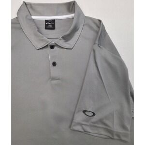 Oakley Hydrolix Polo Shirt Mens M Gray White Lightweight Golf Limited Use